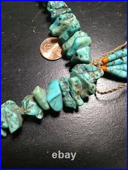 Vintage huge heavy Turquoise nuggets Navajo necklace