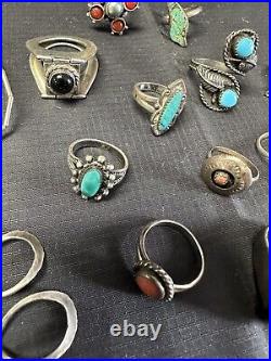 Vintage lot Old Pawn Native American sterling silver turquoise gemstone Jewelry