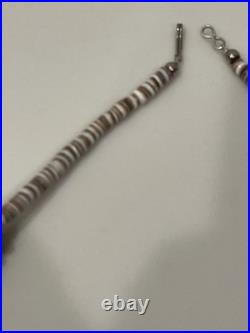 Vintage native American Turquoise Nugget & Shell Heishi Bead Necklace 26 Inch