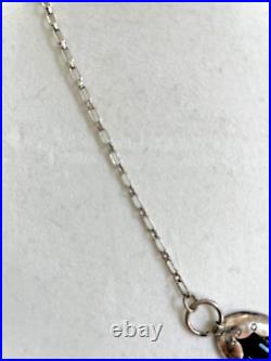Vintage native american black onyx silver necklace