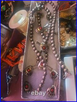Vintage native american squash blossom necklace
