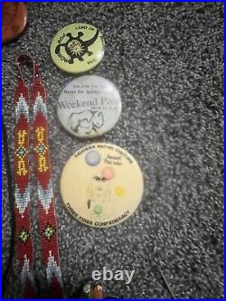 Vintage native american turquoise jewelry And Button lot. RARE Handmade /my Fam