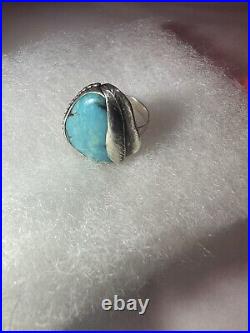 Vintage native american turquoise ring Size 11