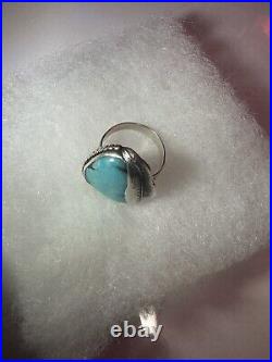 Vintage native american turquoise ring Size 11