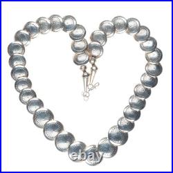 Vintage southwestern sterling silver pillow bead Native American necklace
