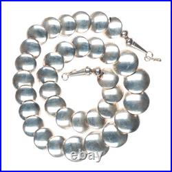 Vintage southwestern sterling silver pillow bead Native American necklace