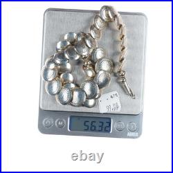 Vintage southwestern sterling silver pillow bead Native American necklace