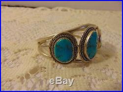 Vintage sterling Turquoise Cuff Bracelet Native American