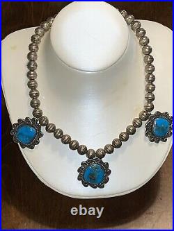 Vintage sterling silver turquoise Collar necklace