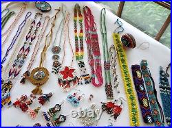 Vintage to Now Beadwork Beading Seed Bead Jewelry Lot Native American Beaded
