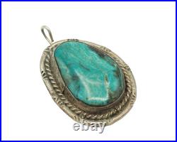 Vintage turquoise sterling silver Native American handmade pendant