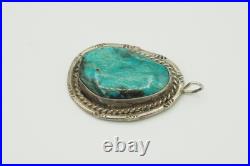 Vintage turquoise sterling silver Native American handmade pendant