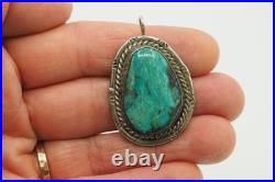 Vintage turquoise sterling silver Native American handmade pendant