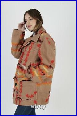 Vtg 70s Pendleton Harding Coat Southwestern Blanket Native American Field Jacket