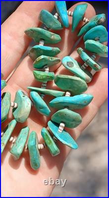 Vtg Chucky Turquoise Heishi Native American Navajo 27 Necklace