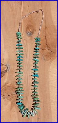 Vtg Chucky Turquoise Heishi Native American Navajo 27 Necklace