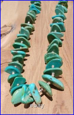 Vtg Chucky Turquoise Heishi Native American Navajo 27 Necklace