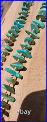 Vtg Chucky Turquoise Heishi Native American Navajo 27 Necklace