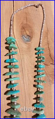 Vtg Chucky Turquoise Heishi Native American Navajo 27 Necklace
