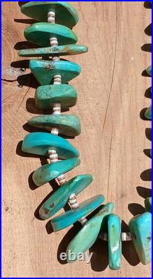 Vtg Chucky Turquoise Heishi Native American Navajo 27 Necklace