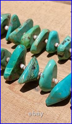 Vtg Chucky Turquoise Heishi Native American Navajo 27 Necklace