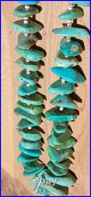 Vtg Chucky Turquoise Heishi Native American Navajo 27 Necklace