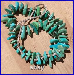 Vtg Chucky Turquoise Heishi Native American Navajo 27 Necklace