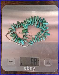 Vtg Chucky Turquoise Heishi Native American Navajo 27 Necklace