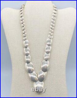 Vtg DSG Native American Navajo Sterling Silver Pillow Pearls Beads necklace