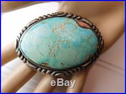 Vtg Early H R Coonsis Sterling Silver ZUNI Turquoise SALMON CORAL Belt Buckle