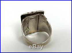Vtg FRED HARVEY era Navajo Ring 7 1/2 Sterling Silver TURQUOISE Old Pawn stamped