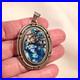 Vtg Na Reclaimed Azurite-chrysocolla Sterling Pendant See Coord Pieces 4 Sale