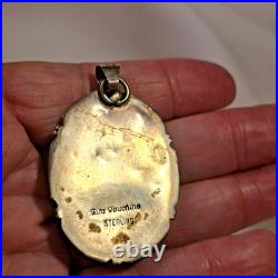 Vtg Na Reclaimed Azurite-chrysocolla Sterling Pendant See Coord Pieces 4 Sale