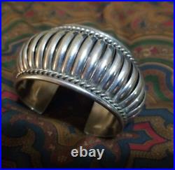Vtg Native American Navajo PA Sterling Silver Cuff Bracelet Heavy