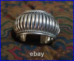 Vtg Native American Navajo PA Sterling Silver Cuff Bracelet Heavy