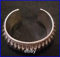 Vtg Native American Navajo PA Sterling Silver Cuff Bracelet Heavy
