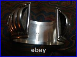 Vtg Native American Navajo PA Sterling Silver Cuff Bracelet Heavy
