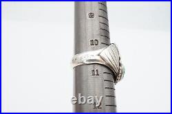 Vtg Native American Navajo Sterling Silver Turquoise Coral Mens Ring Size 10.5