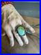 Vtg Native American Silver Large Turquoise Ring Size 7 Beauty