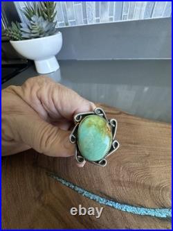 Vtg Native American Silver Large Turquoise Ring Size 7 Beauty