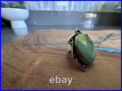 Vtg Native American Silver Large Turquoise Ring Size 7 Beauty