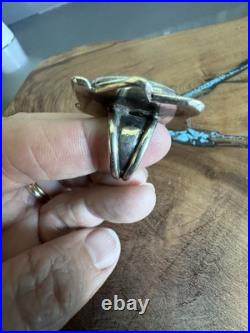 Vtg Native American Silver Large Turquoise Ring Size 7 Beauty