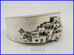 Vtg Native American Sunrise Carol Felley Sterling Silver Pueblo Cuff Bracelet