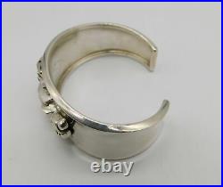 Vtg Native American Sunrise Carol Felley Sterling Silver Pueblo Cuff Bracelet