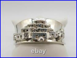 Vtg Native American Sunrise Carol Felley Sterling Silver Pueblo Cuff Bracelet