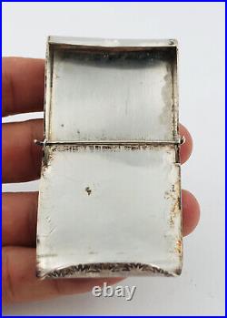 Vtg Navajo Native American Sterling Silver & Turquoise Cigarette Match Box Case