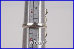 Vtg Navajo Six-Stone Bisbee Turquoise Ring 925 Sterling Silver Stamped Size 9