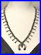 Vtg Navajo Squash Blossom Necklace Sterling Silver Turquoise Naja 1940-1960s 24