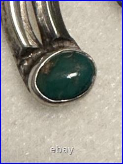 Vtg Navajo Squash Blossom Necklace Sterling Silver Turquoise Naja 1940-1960s 24