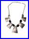 Vtg Navajo Sterling Silver & Black Onyx Modernist 18Bib Neclace 64g
